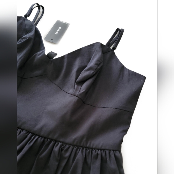 Express Elegant Black Bubble Skirt Mini Dress Size XS - Picture 5 of 14